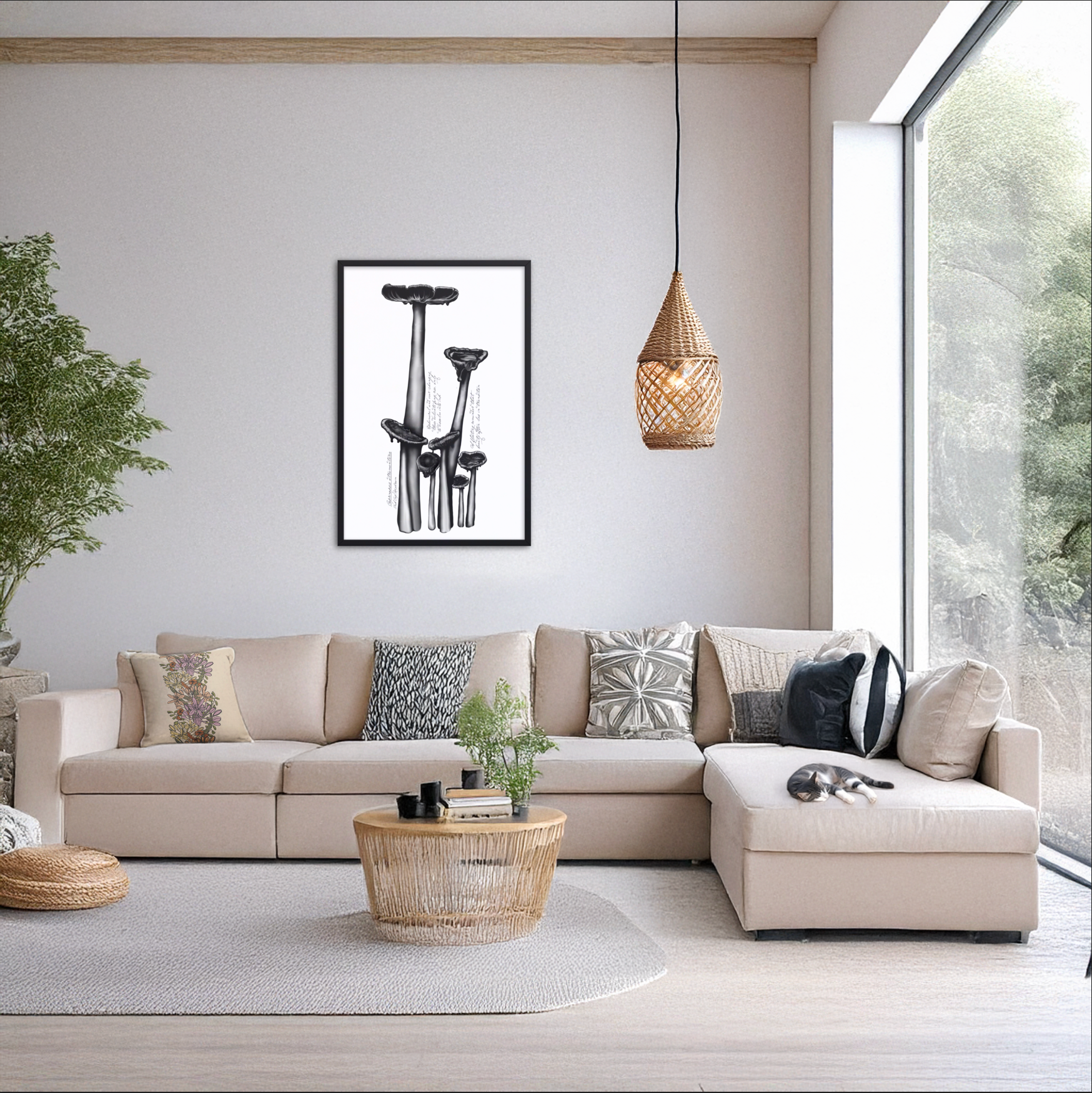 Ink Cap framed poster - Three in the Trees