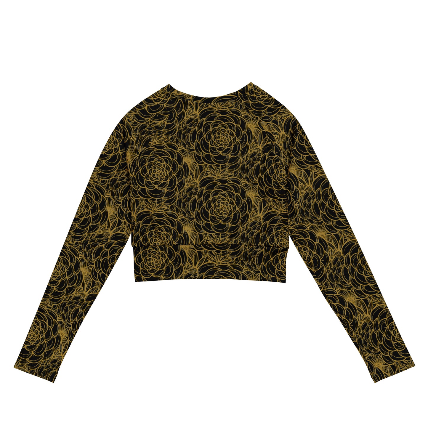 all over floral print recycled long sleeve crop top