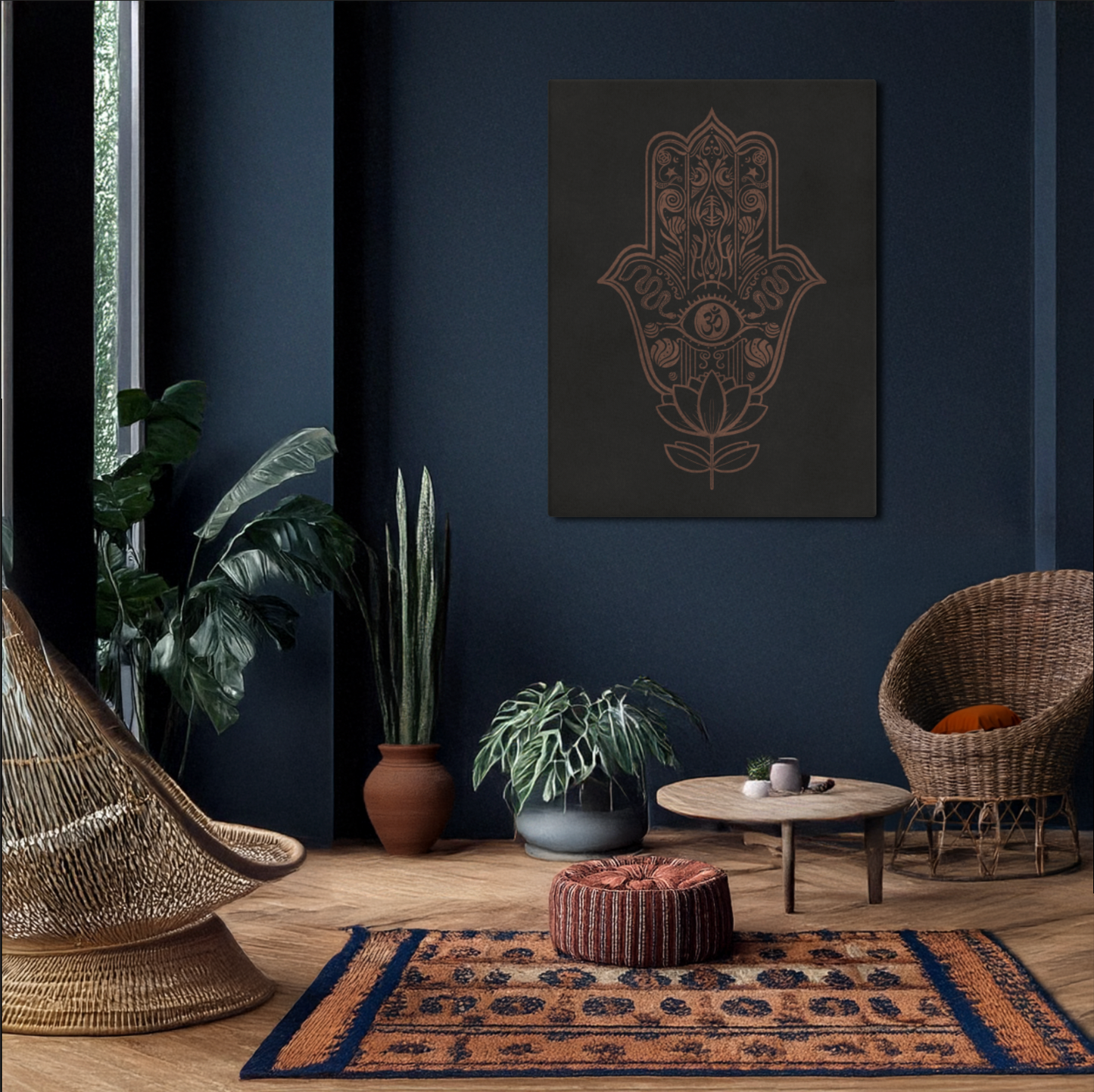 Ember Hamsa Canvas Print - Three in the Trees