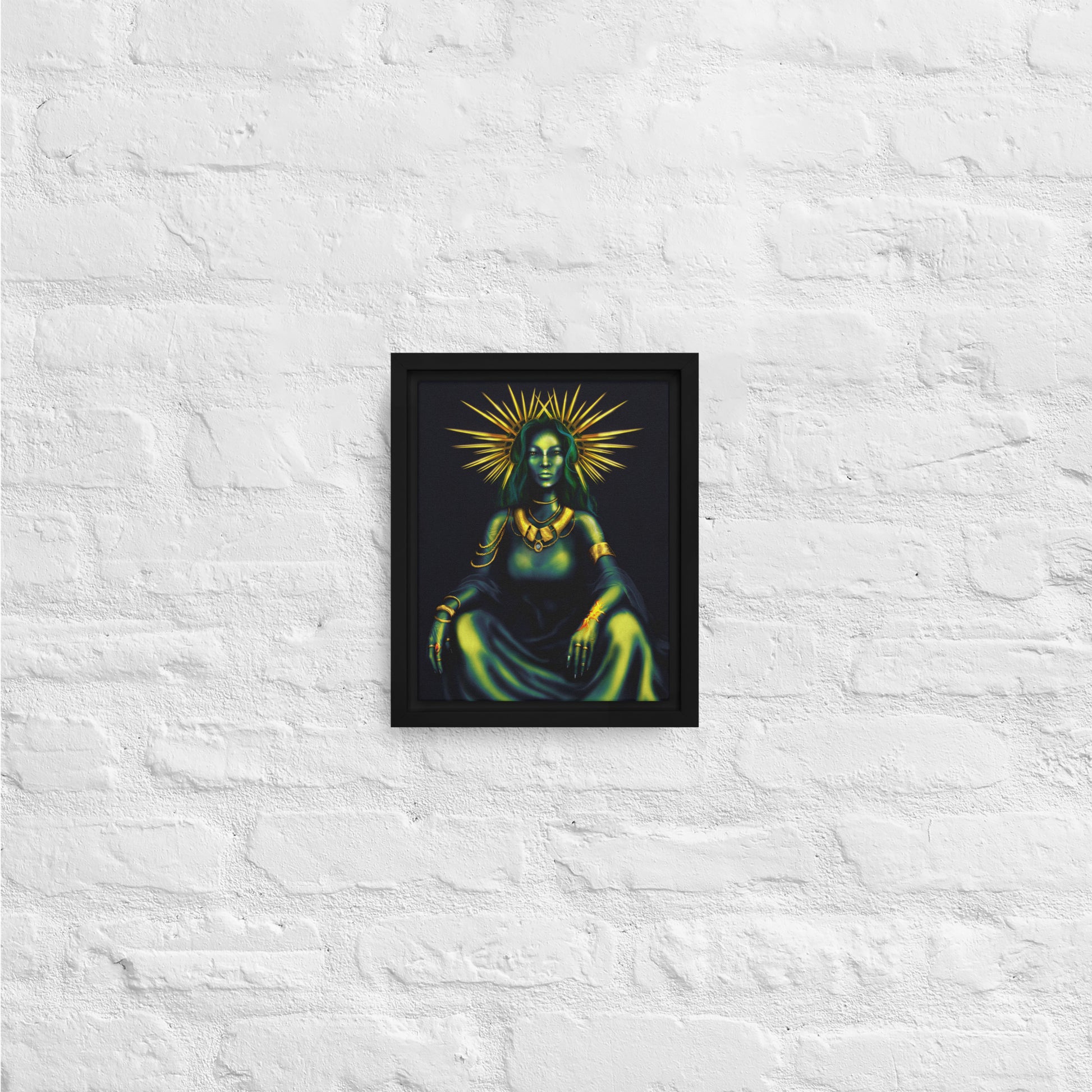 framed canvas, Gaia mother nature portrait, digital painting print 8x10
