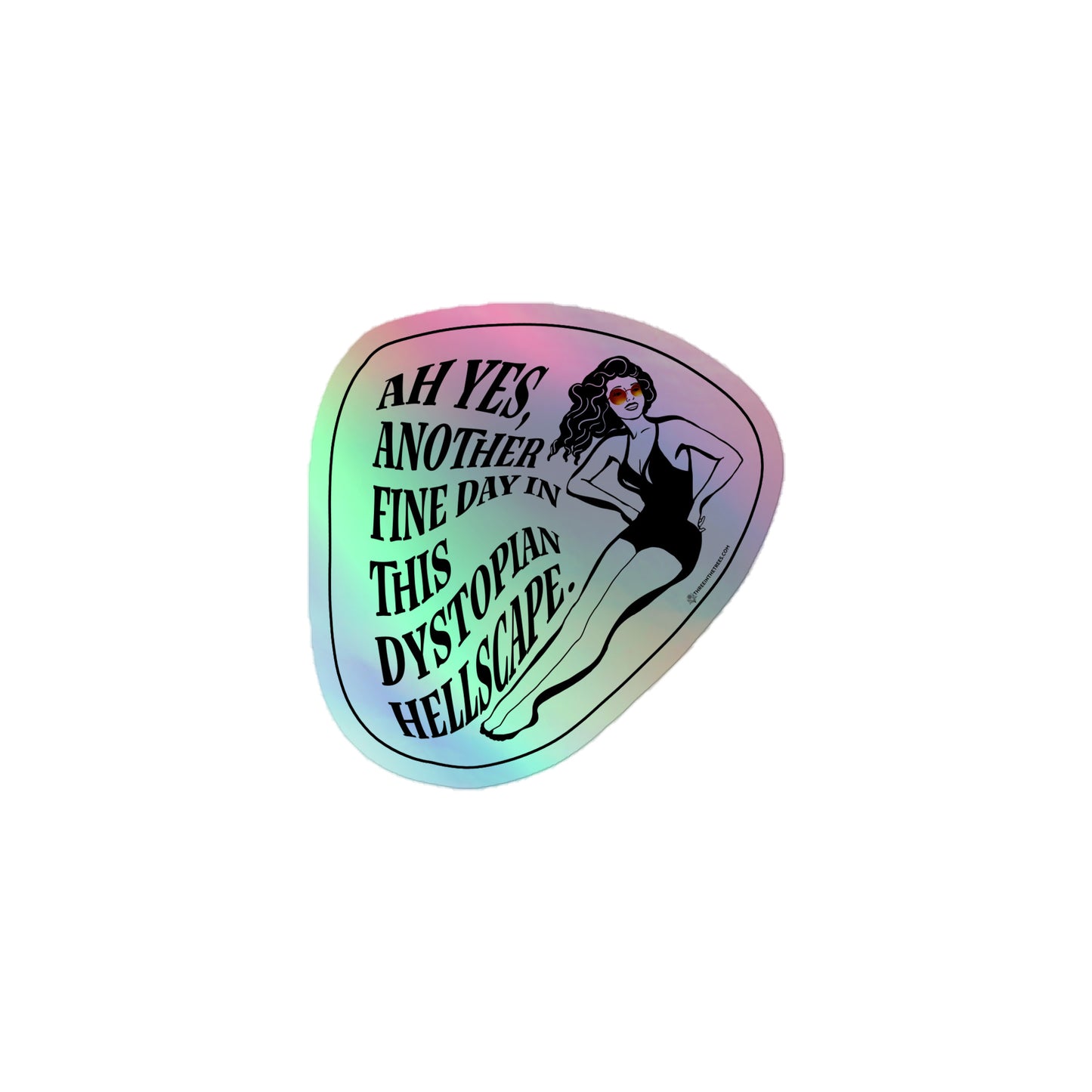 dystopia holographic sticker, three in the trees 3x3