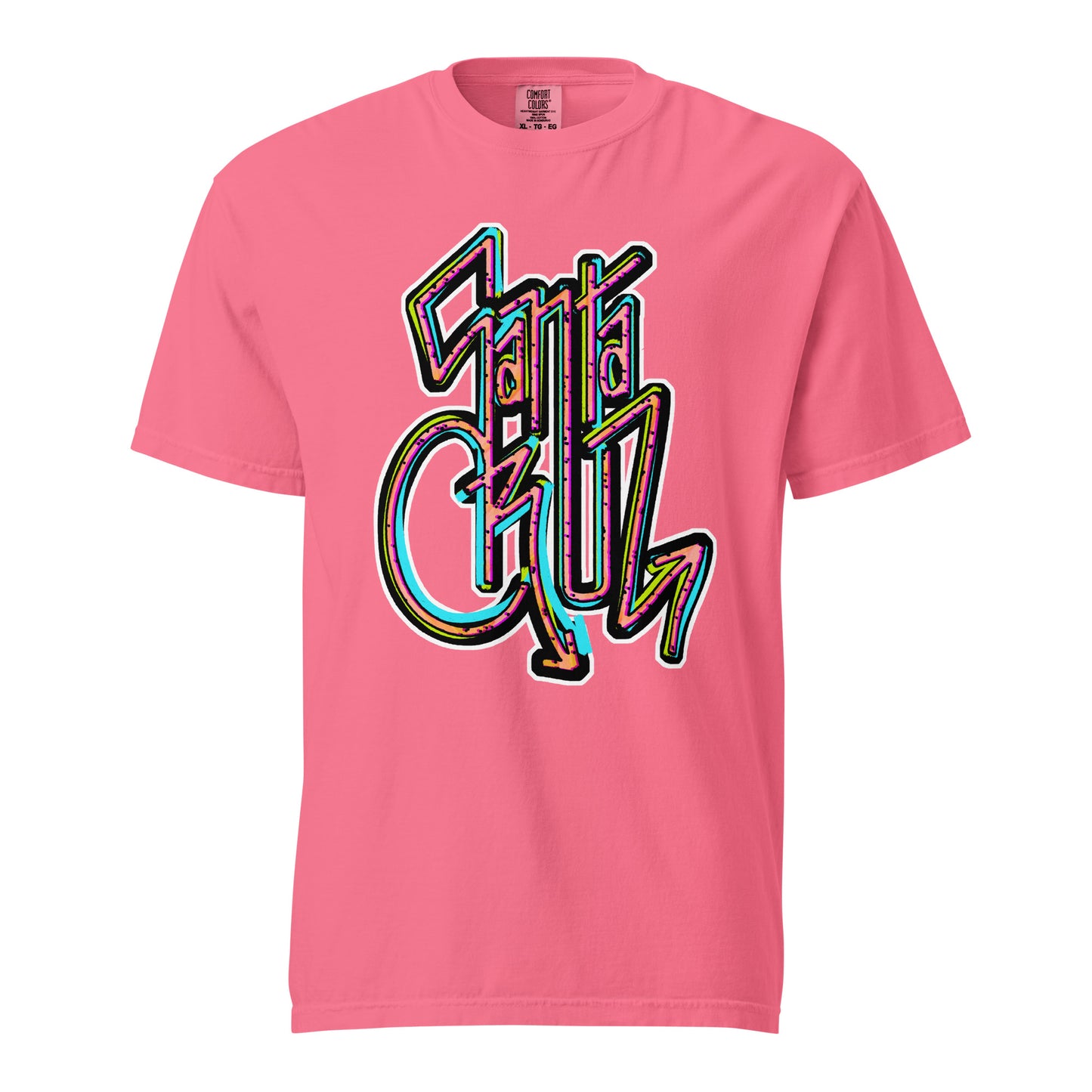 unisex garment dyed heavyweight t-shirt, Santa Cruz Graffiti, crunch berry