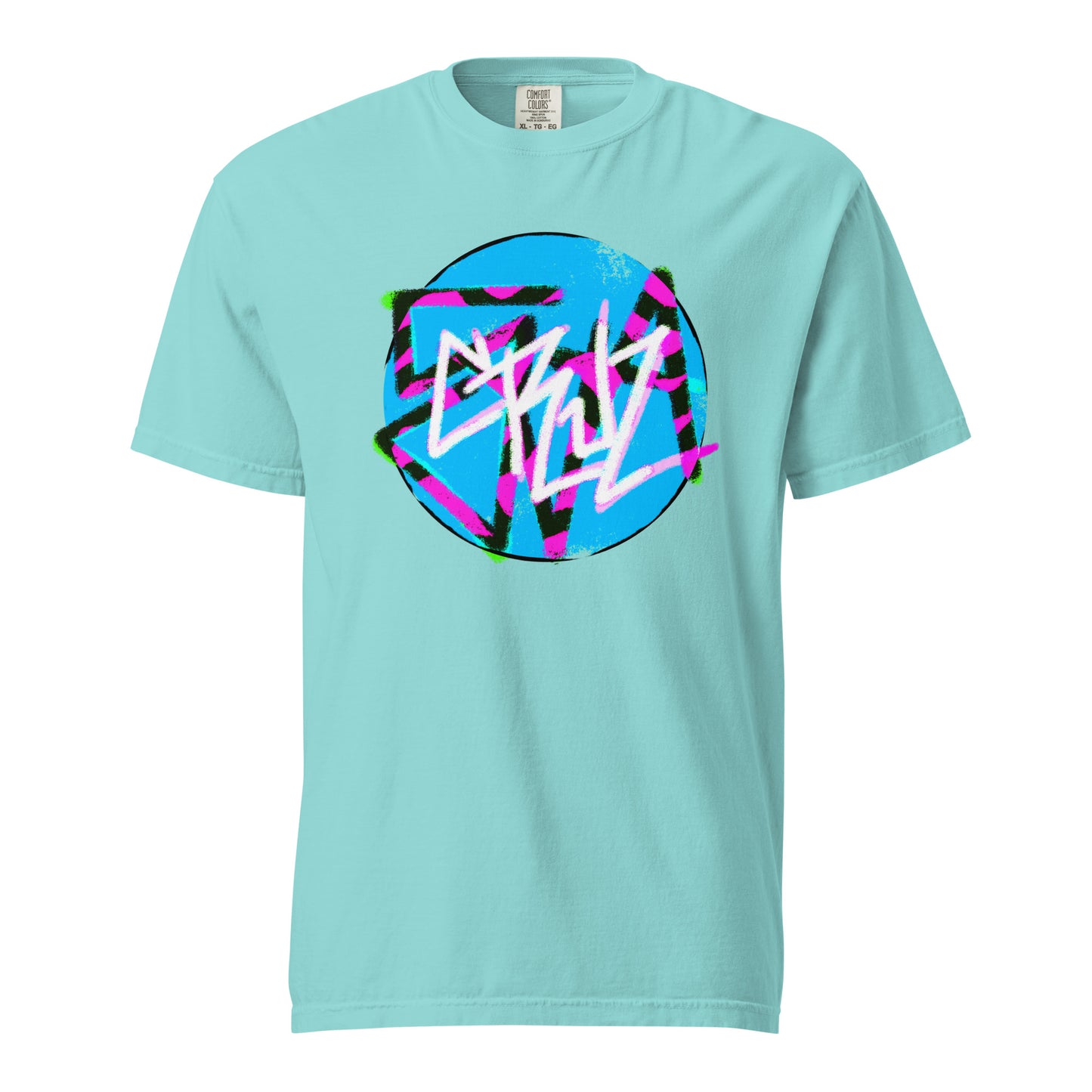 Santa Cruz Chalk unisex garment dyed heavyweight t-shirt, lagoon blue