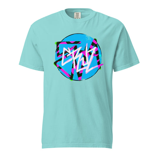 Santa Cruz Chalk unisex garment dyed heavyweight t-shirt, lagoon blue