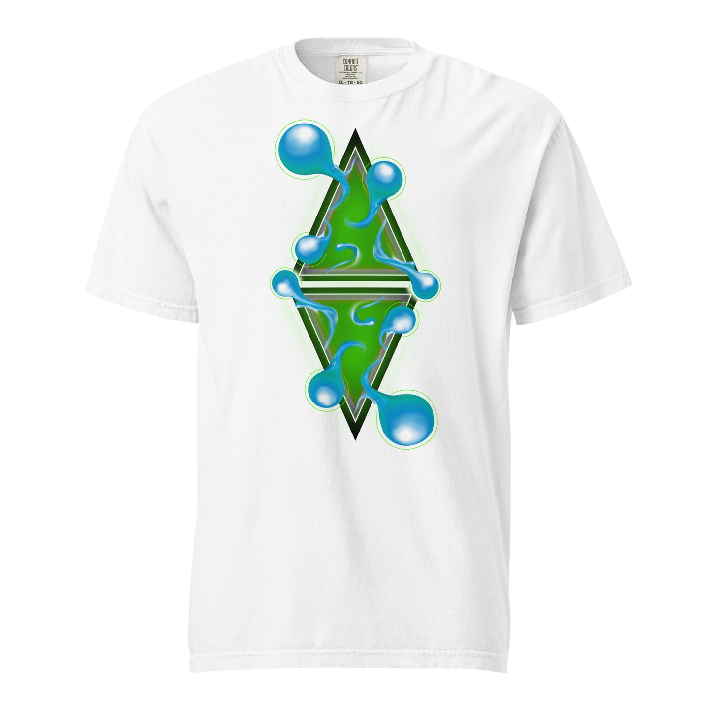 unisex garment dyed heavyweight t-shirt, passengers design, white, Three in the Trees