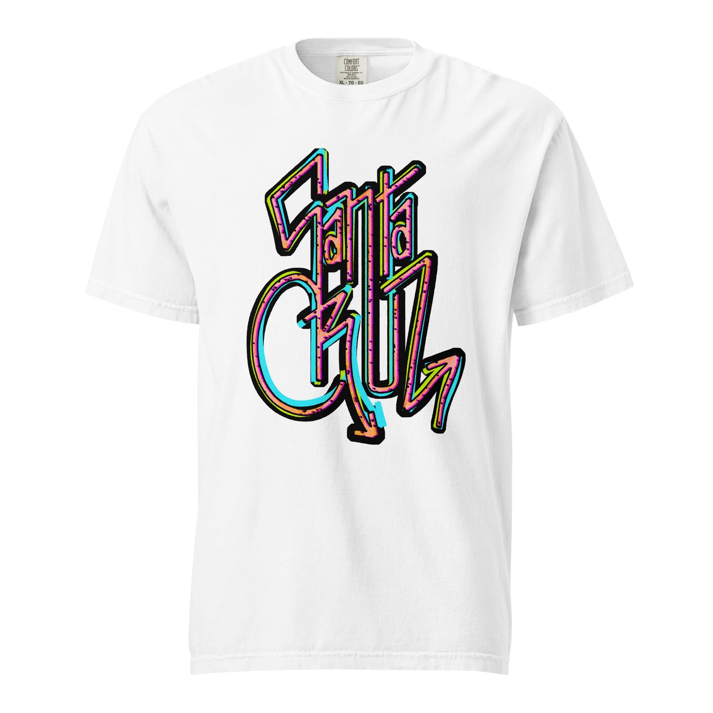 unisex garment dyed heavyweight t-shirt, Santa Cruz Graffiti, white