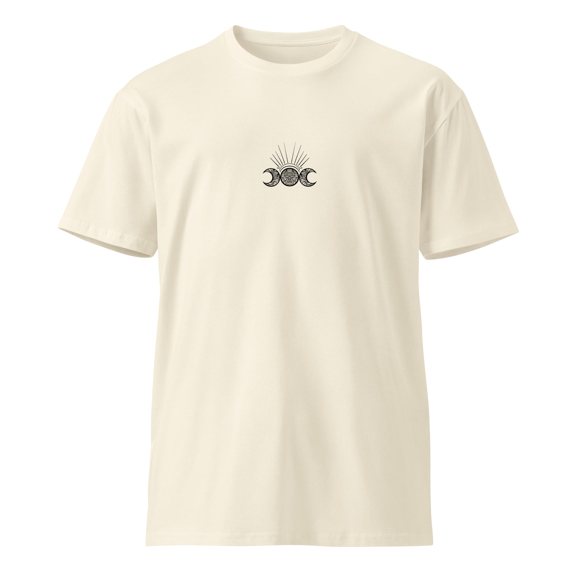 In charge mandala t-shirt, natural, front, three in the trees