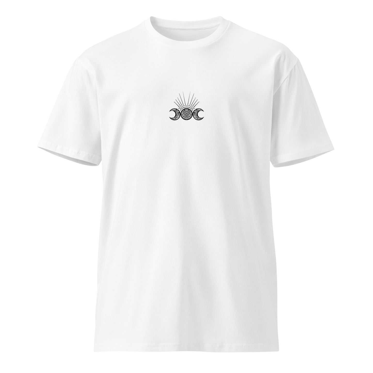 in charge mandala t-shirt, front white, three in the trees