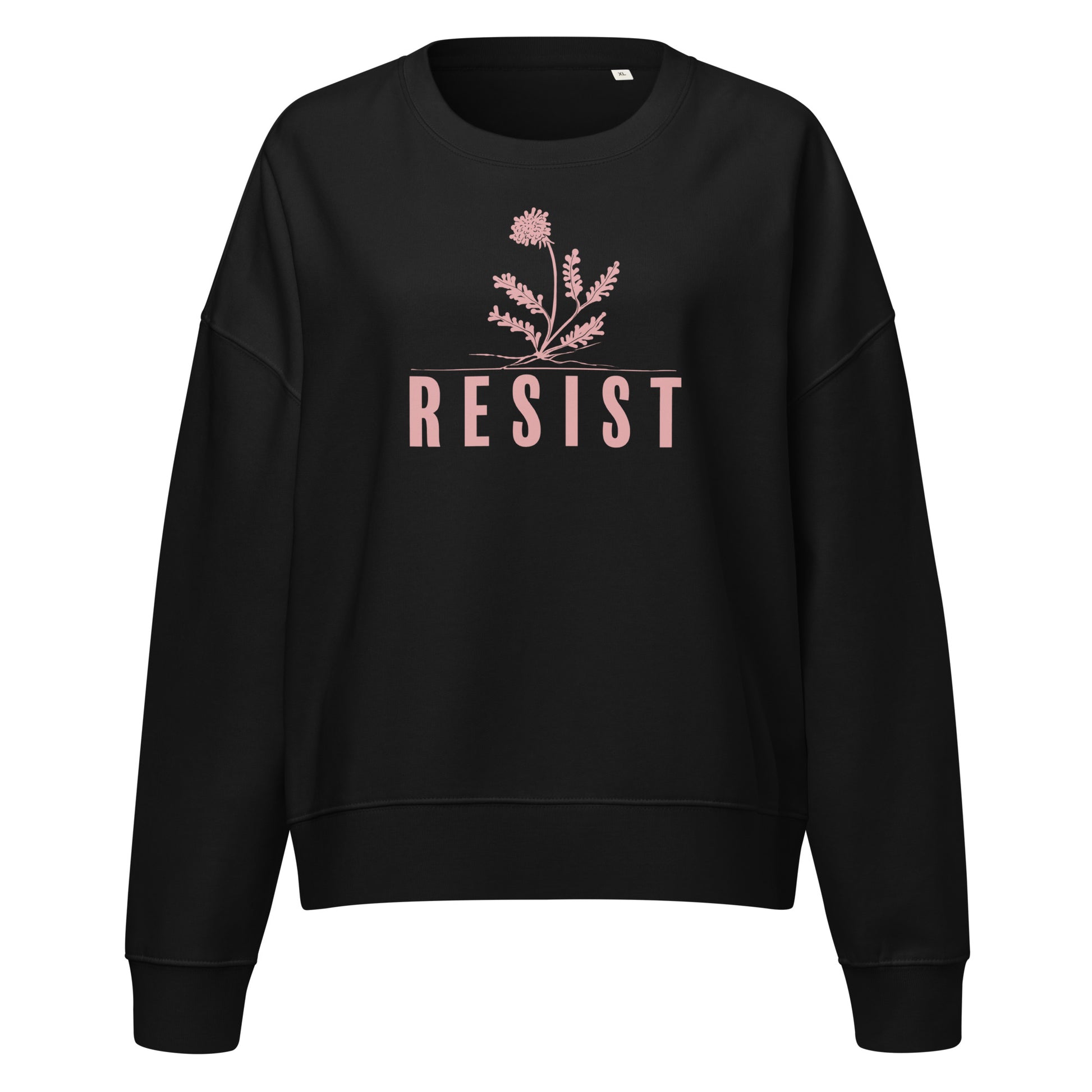 break through crew neck sweatshirt, black , three in the trees