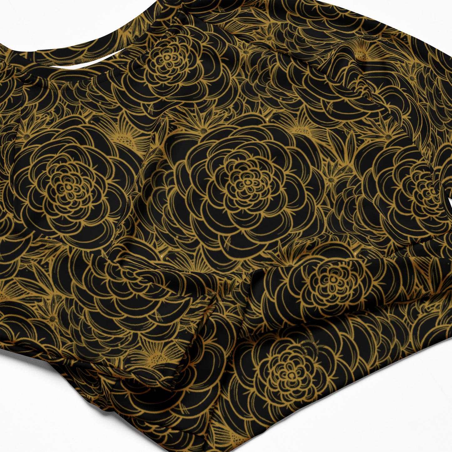 all over floral print recycled long sleeve crop top