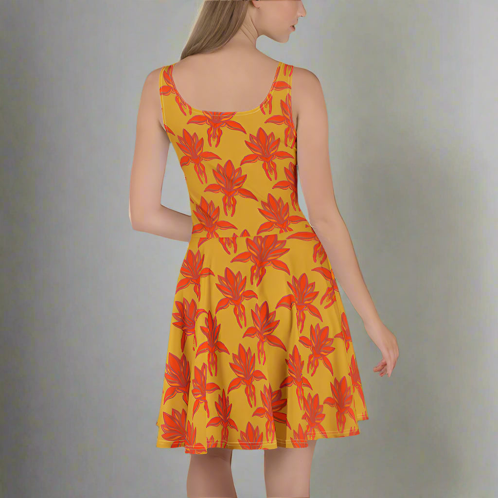 amore skater dress, back model, three in the trees.