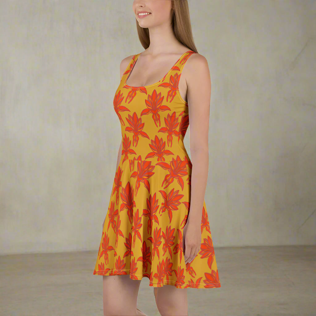 amore skater dress, model mock up, three in the trees