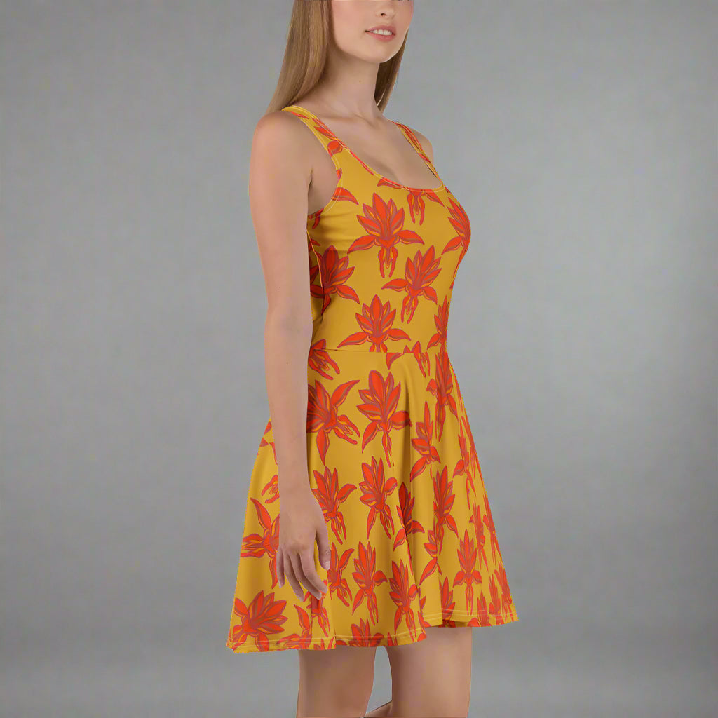 amore skater dress, model, three in the trees