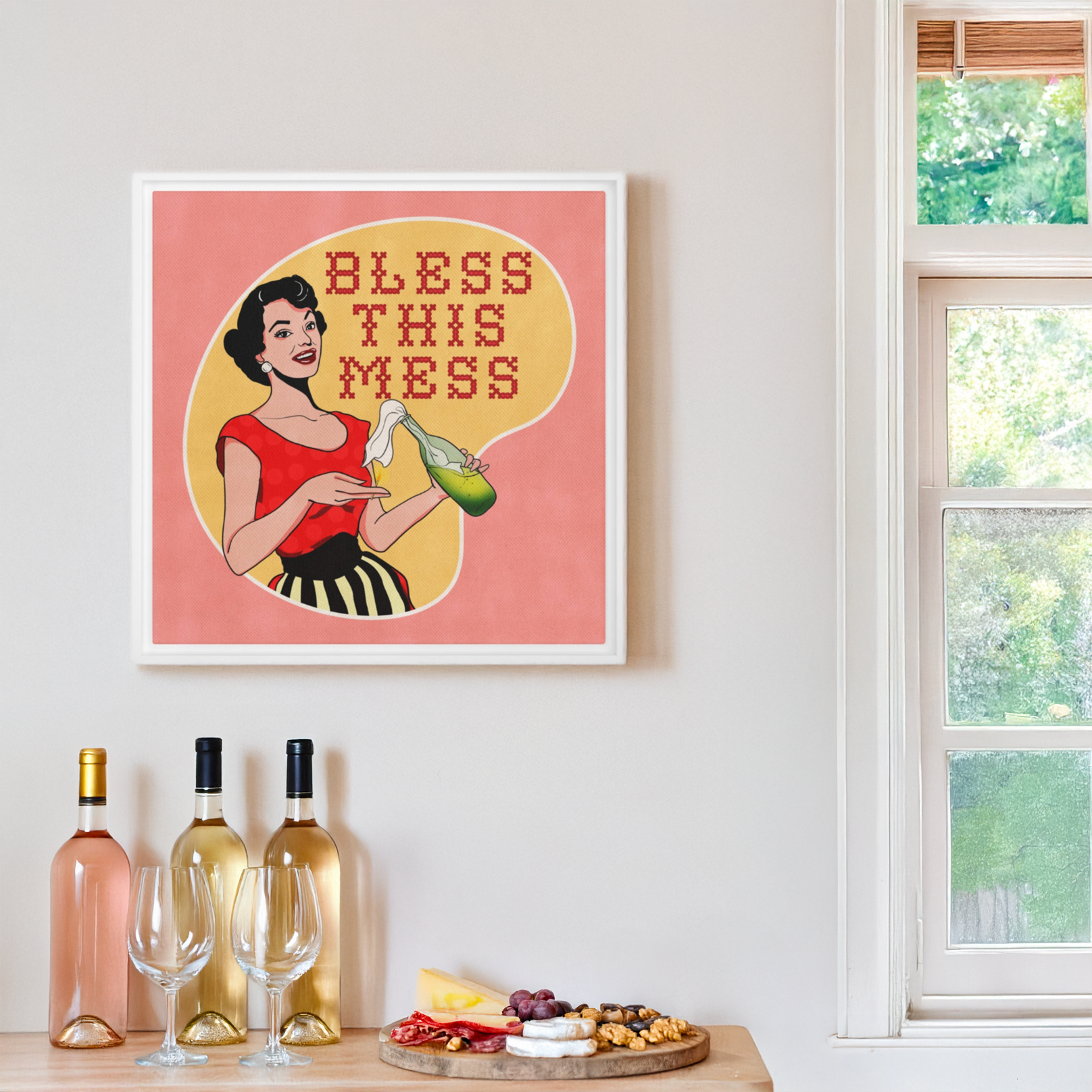 Bless This Mess framed canvas - Three in the Trees
