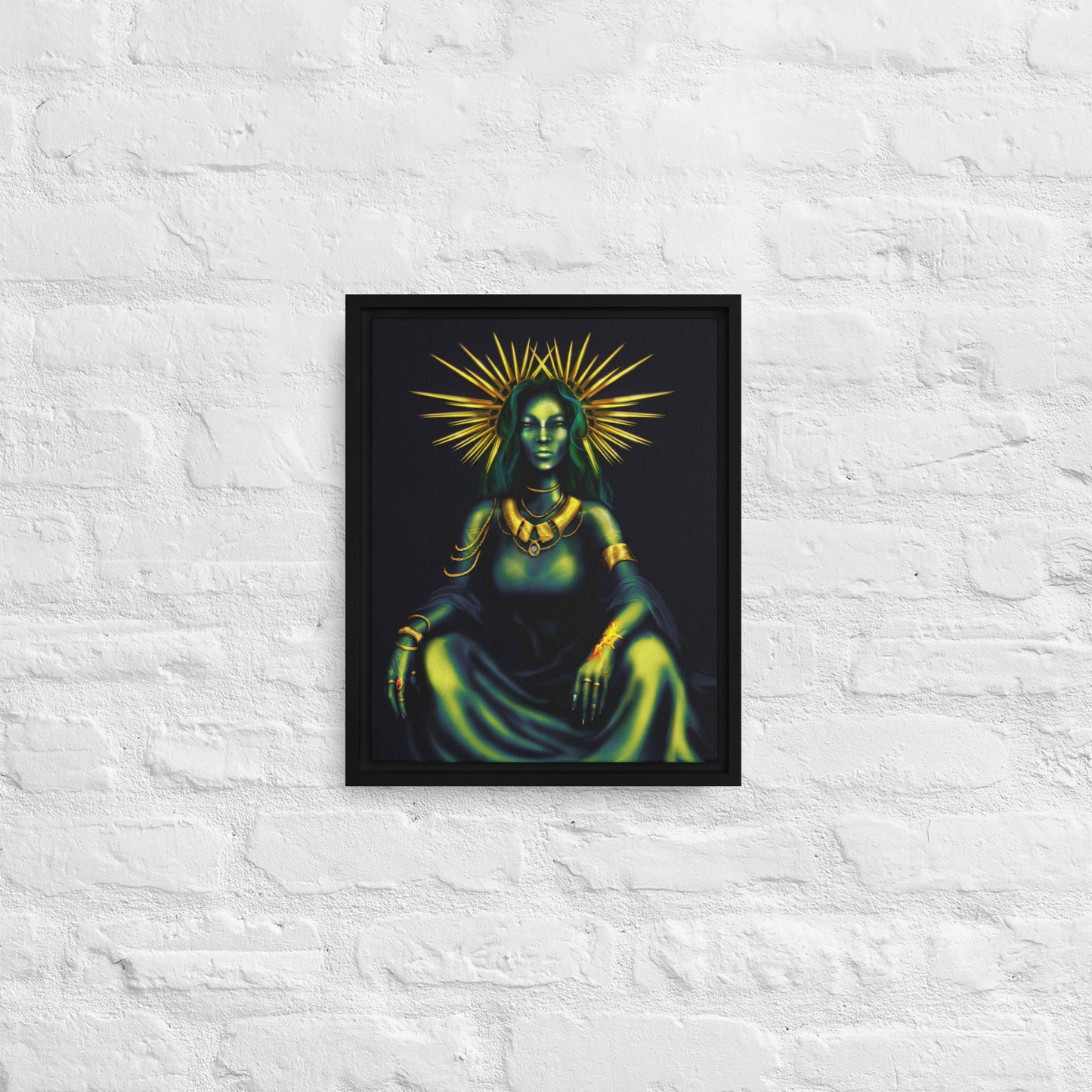 framed canvas, Gaia mother nature portrait, digital painting print 11x14