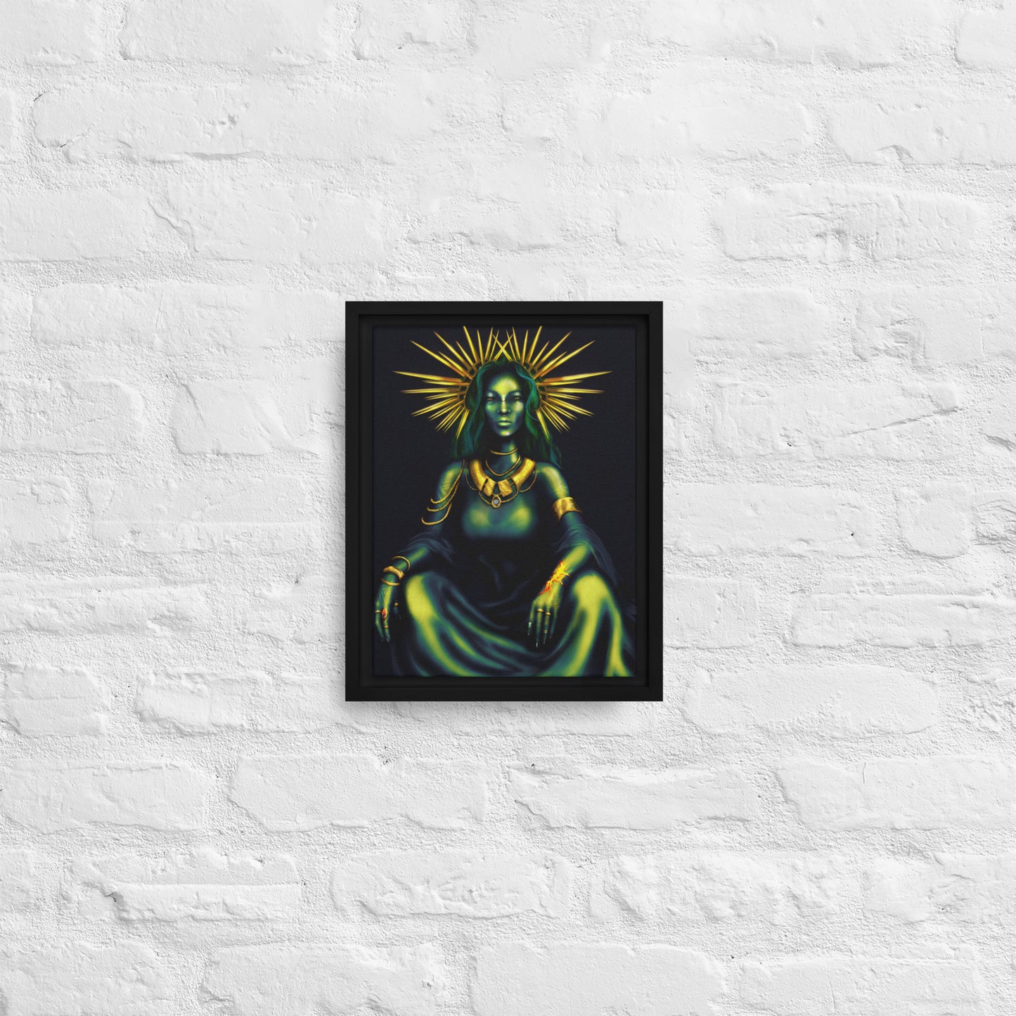 framed canvas, Gaia mother nature portrait, digital painting print 9x12