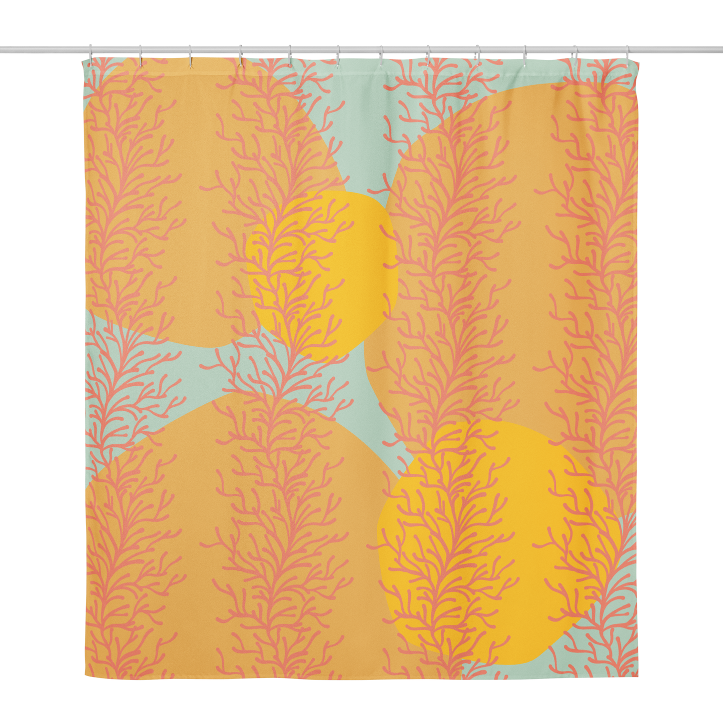Coral Breeze shower curtain - Three in the Trees