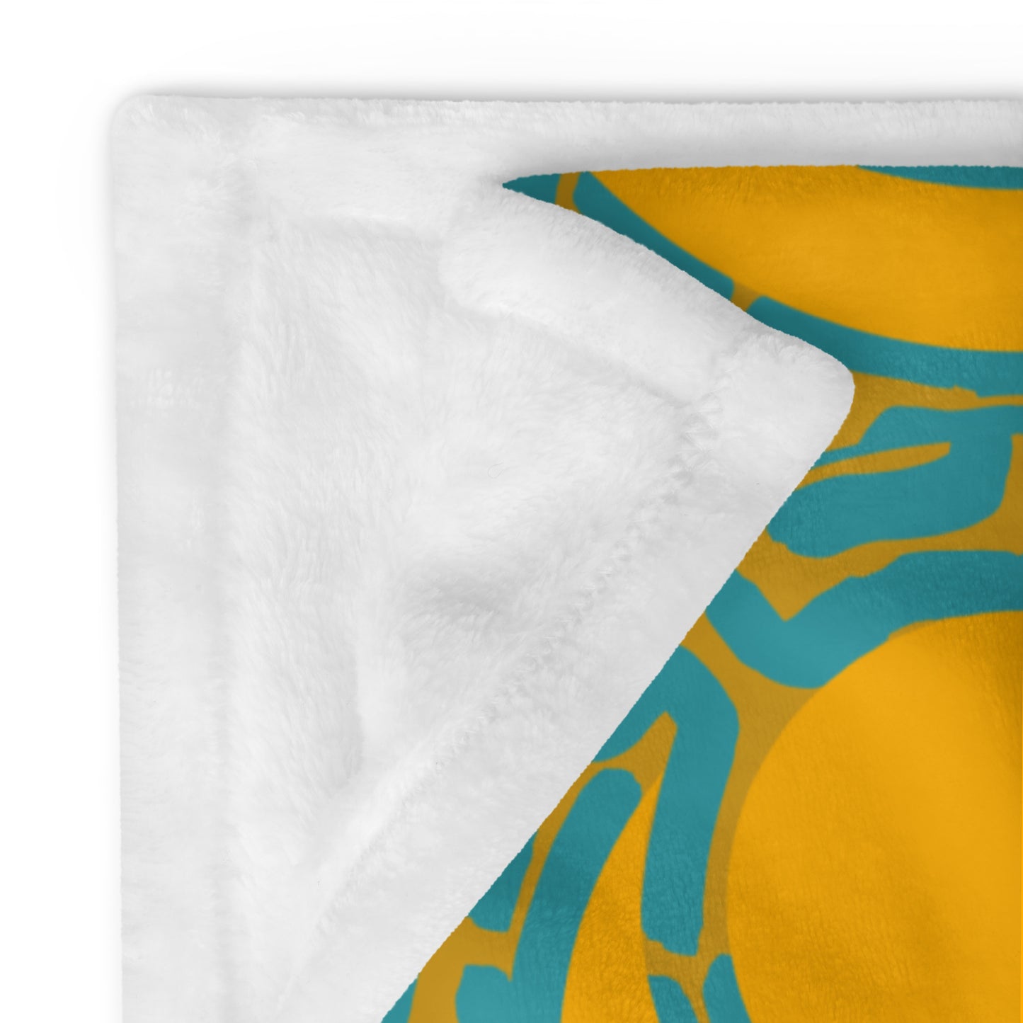 Orange and blue art deco print throw blanket