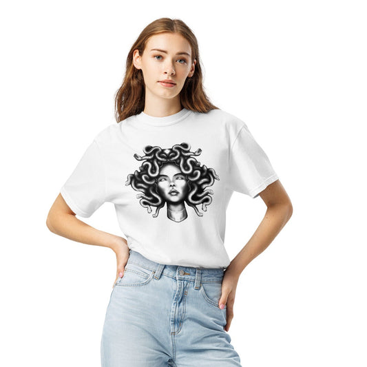 medusa heavy weight t-shirt, three in the trees