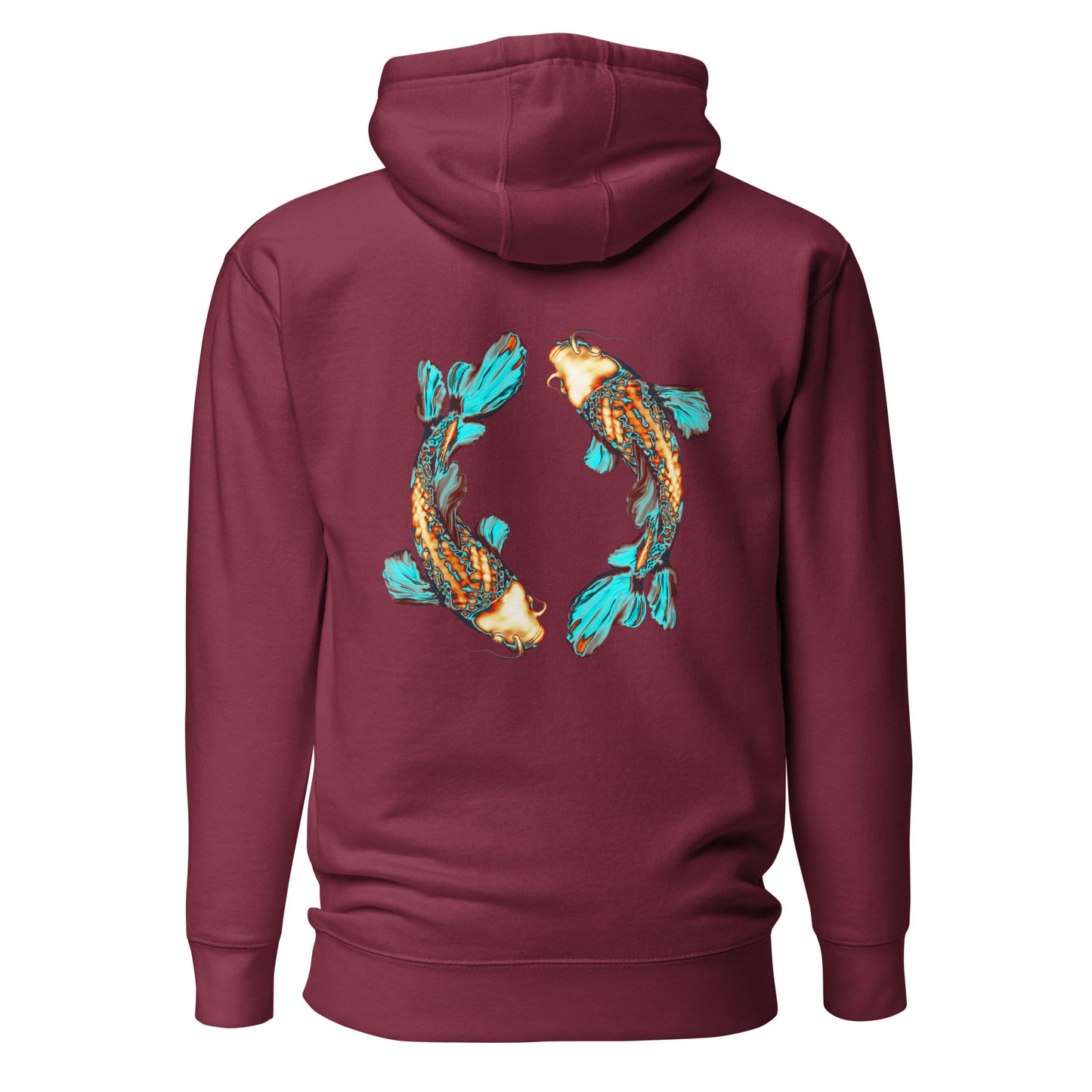 Unisex premium hoodie, River by Three in the Trees, maroon