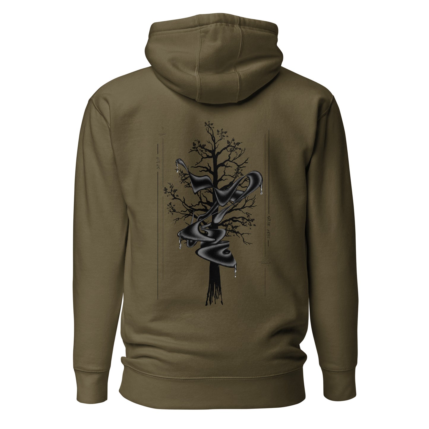 Unisex premium Abyss unisex hoodie olive. Three in the Trees