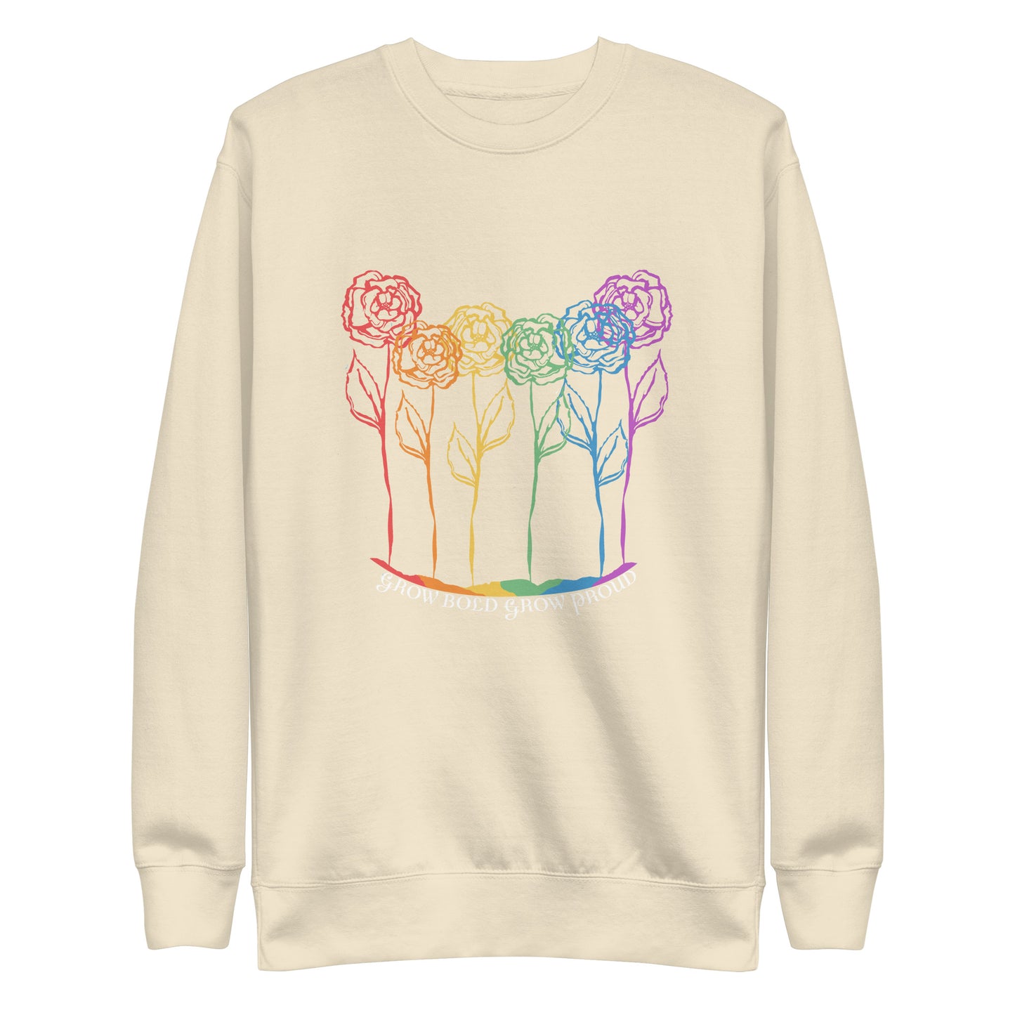 LGBT Bloom Premium Sweatshirt, bone, three in the trees