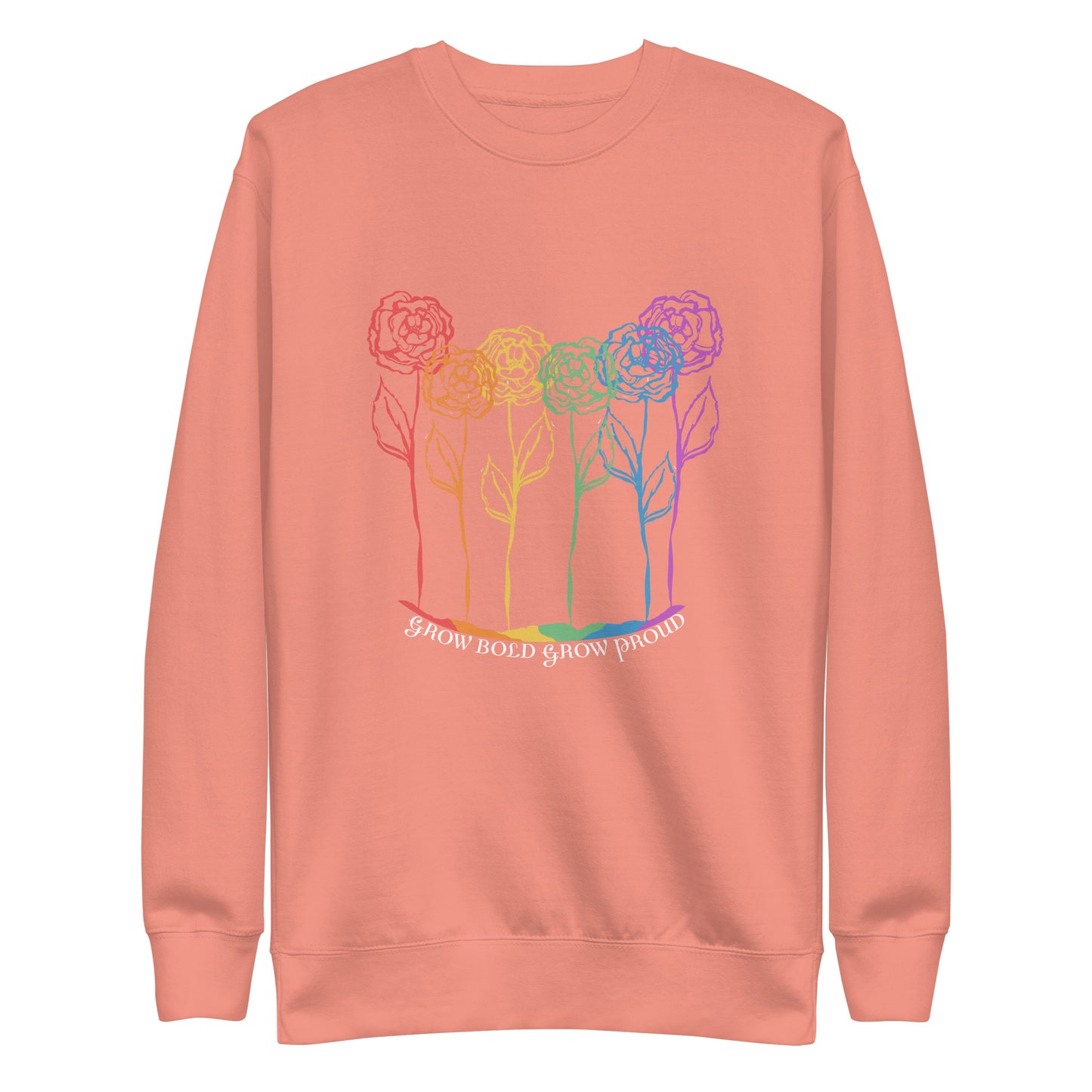 LGBT Bloom Premium Sweatshirt, dusty rose, three in the trees